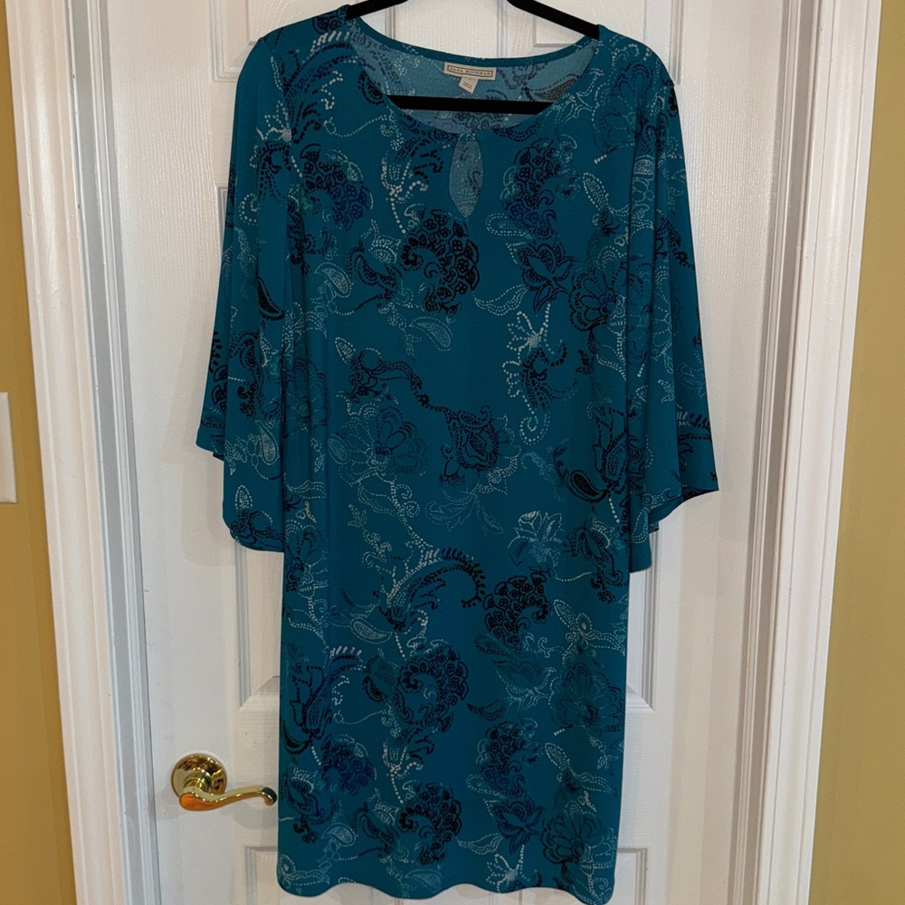 Dana Buchman Blue Patterned Dress